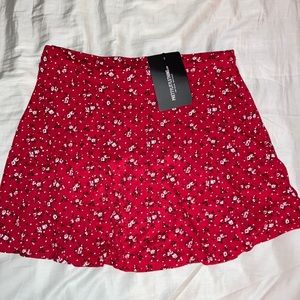 Pretty little thing Red Ditsy Floral Skater Skirt